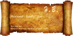 Horner Beáta névjegykártya