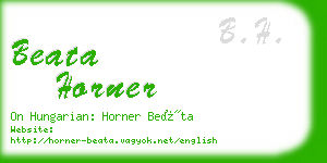 beata horner business card